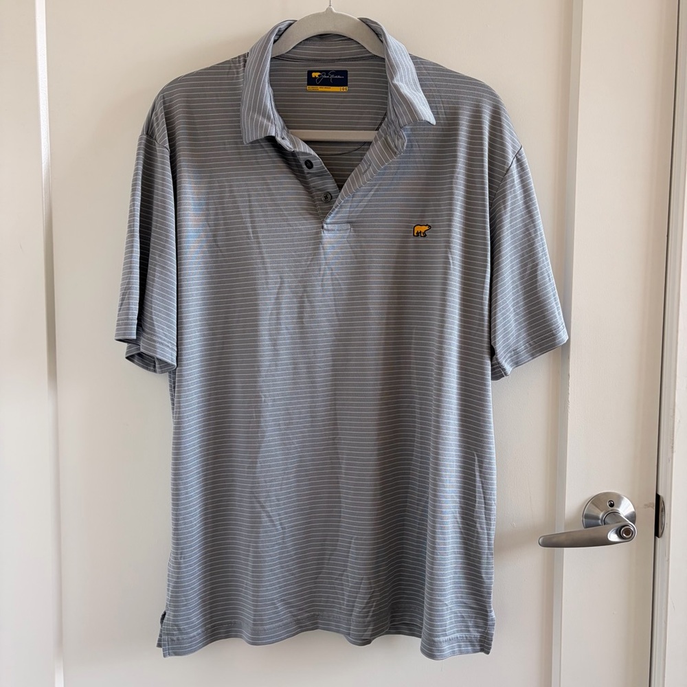 Jack Nicklaus Men's Gray Striped Polo Shirt
